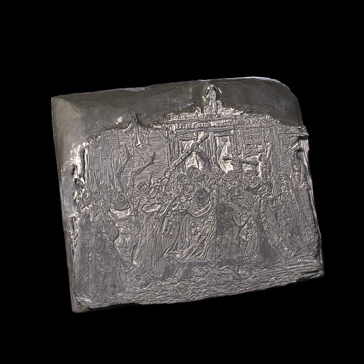 3D scan of a wood block used for printing.